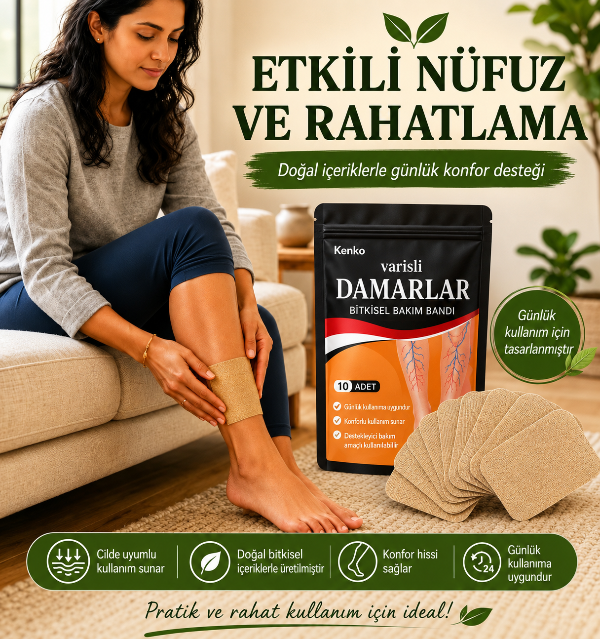 Danarix Bitkisel Bakım Bandı | Günlük Kullanım İçin Konfor Desteği